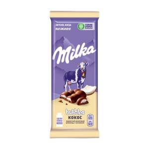 Шоколад молочный пористый Milka Bubbles 92г кокос