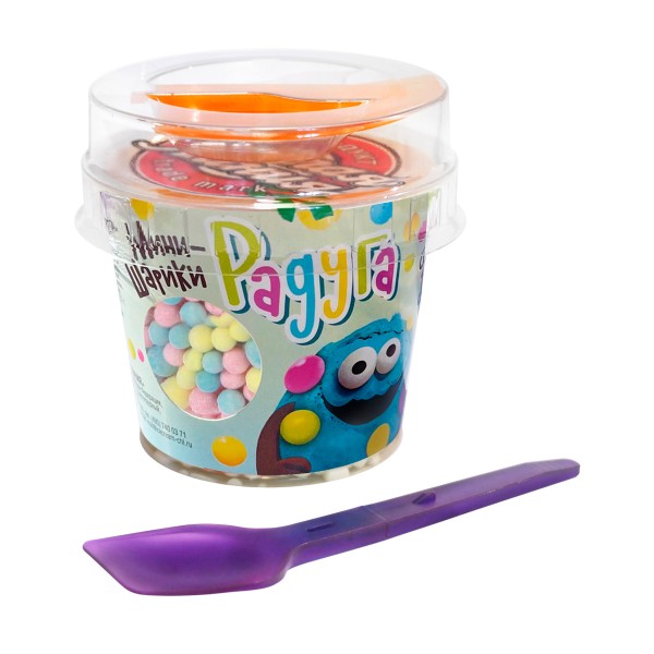 Мороженое Мини-шарики радуга с ароматом ванили Чистая линия 65г БЗМЖ