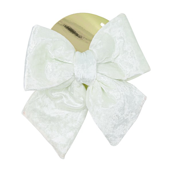 Украшение новогоднее Бантик белый 20х24см