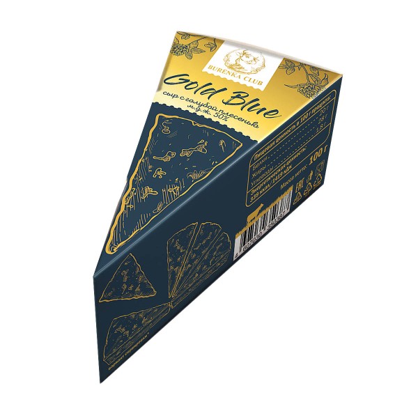 Сыр Gold Blue с голубой плесенью 50% Burenka Club 100г БЗМЖ