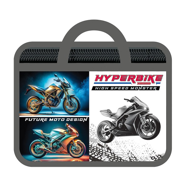Папка для тетрадей А4 пластиковая с ручками Пчёлка hyperbike