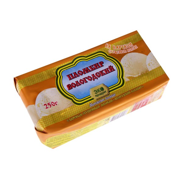 Мороженое брикет Вологодский пломбир с вареной сгущенкой Айсберри 250г БЗМЖ