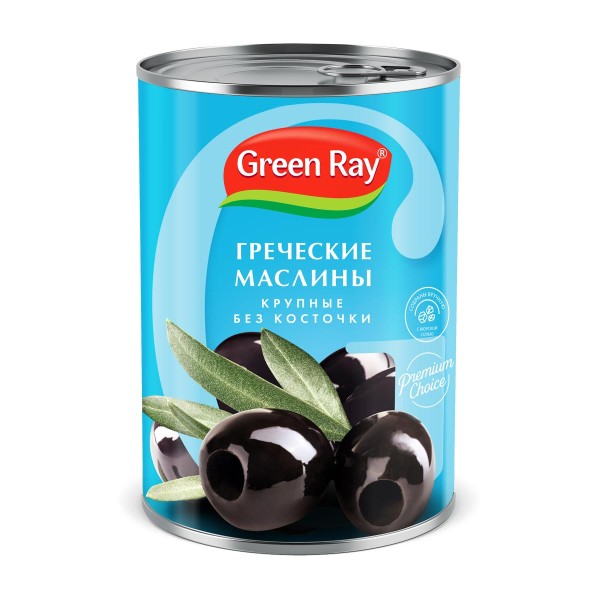 Маслины греческие Гигант без косточки Green Ray 425мл