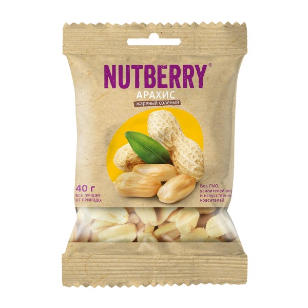 Арахис Nutberry жареный соленый 40г