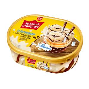 Мороженое Золотой стандарт Пломбир с суфле и шоколадным наполнителем Инмарко 475г БЗМЖ