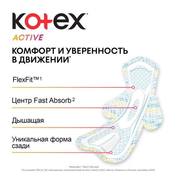Прокладки гигиенические супер Kotex Active 7шт