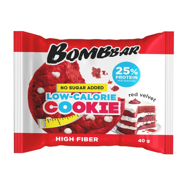 Печенье Bombbar Low-Calorie Cookie неглазированное 40г со вкусом красный бархат