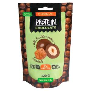 Драже Chikalab протеиновое 120г фундук в шоколаде