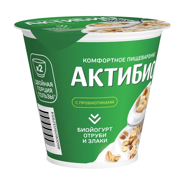 Биойогурт Актибио 2,9% 220г отруби-злаки БЗМЖ
