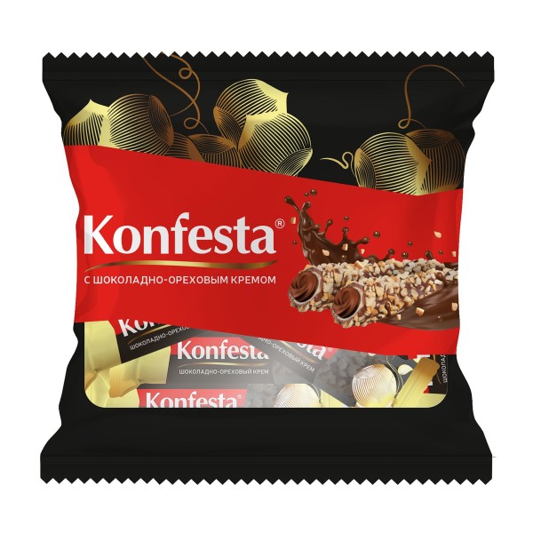 Конфеты глазированные Konfesta с шоколадно-ореховой начинкой 180г