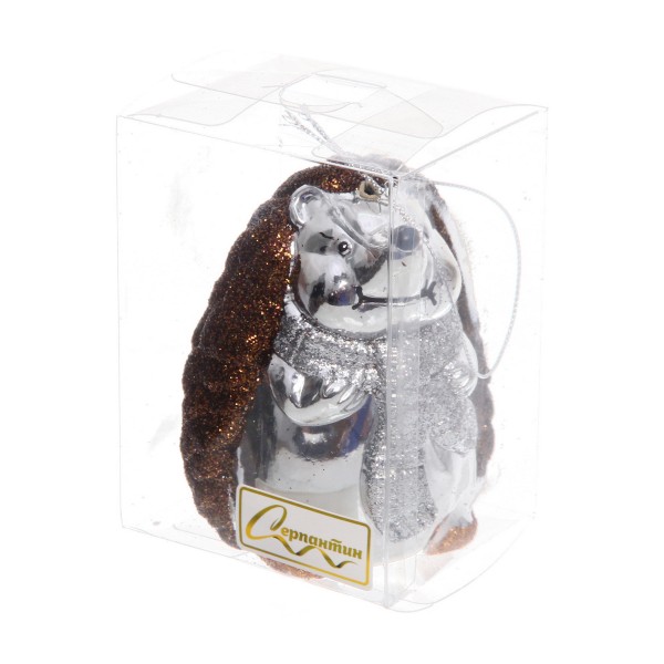 Игрушка елочная Веселый ёжик 7х6,5х9см Серпантин