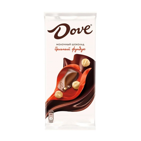 Шоколад молочный Dove 90г с цельным фундуком