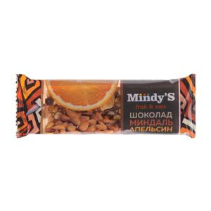 Батончик ореховый Mindy's 35гр шоколад-миндаль-апельсин