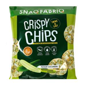 Чипсы Crispy Chips цельнозерновые Snaq fabriq 50г малосольные огурчики с укропом