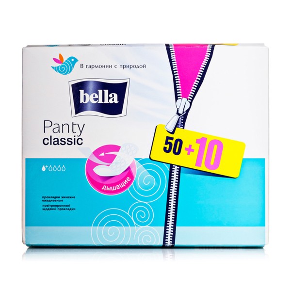 Прокладки гигиенические ежедневные Bella Panty Classic 50+10шт