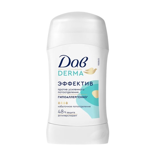 Антиперспирант-стик Дав Derma гипоаллергенный 40мл эффектив