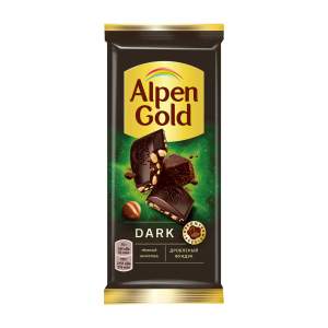 Шоколад темный  Alpen Gold  с фундуком 80гр
