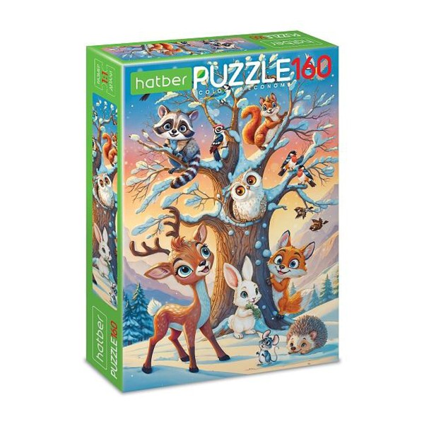 Пазлы Eco Лесные жители 160эл Hatber