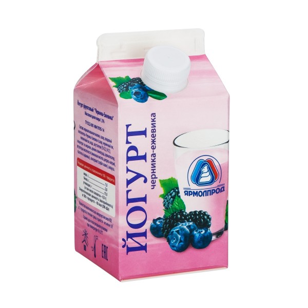 Йогурт 1,5% Ярмолпрод 500гр БЗМЖ черника-ежевика