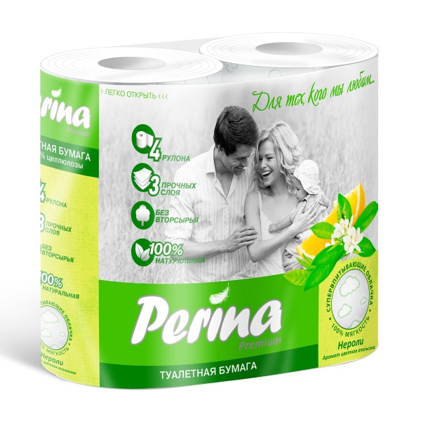 Бумага туалетная Perina Нероли 3 слоя 4 рулона