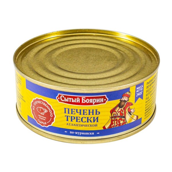 Печень трески По-мурмански 240г Сытый боярин
