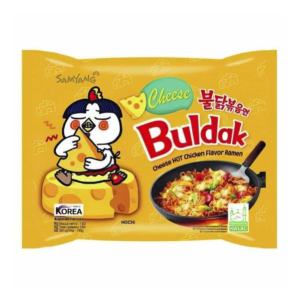 Лапша быстрого приготовления Buldak Flavor Ramen острая со вкусом курицы и сыра Samyang 140г