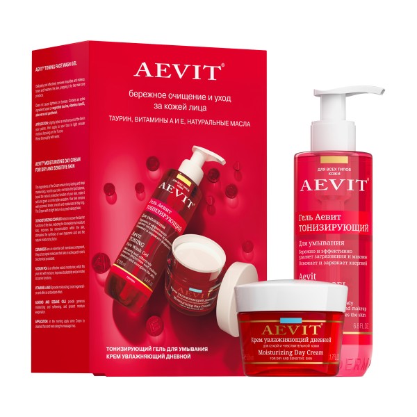 Набор подарочный Aevit Бережное очищение и уход за кожей лица