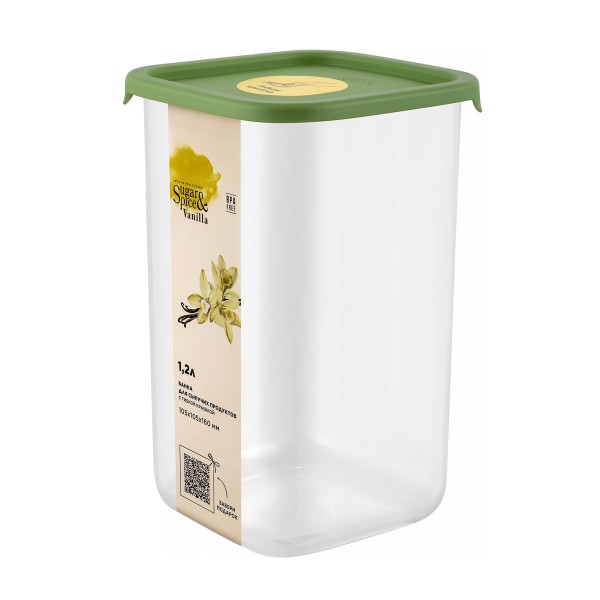 Банка для сыпучих продуктов Vanilla квадратная 1,2л Sugar&Spice