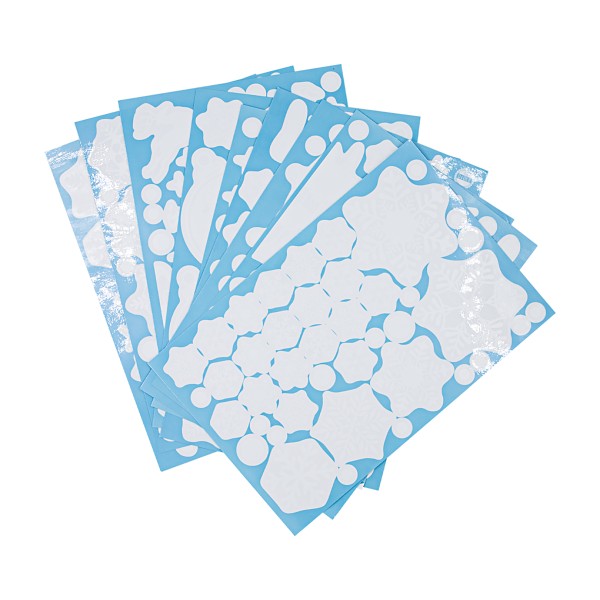 Набор наклеек новогодних белый 20х30см 9 штук в ассортимене