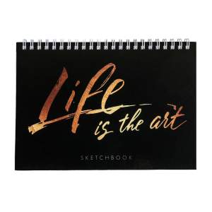 Скетчбук в твердой обложке А5 80л гребень ArtFox life is the art