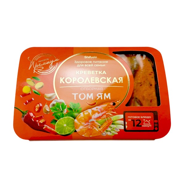 Креветки Королевские неразделанные в заливке Том-Ям замороженные Шифудо 550г