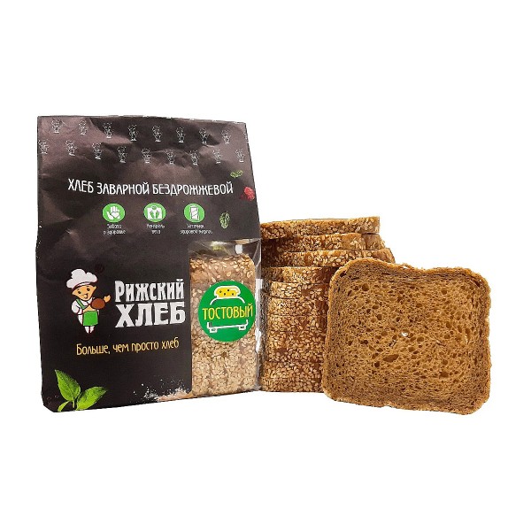 Хлеб Ароматный завтрак тостовый Рижский хлеб 370г
