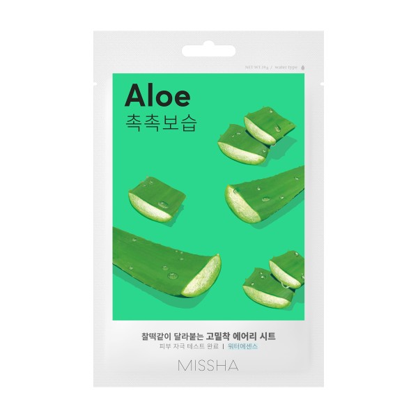 Маска для лица Missha тканевая 19г увлажняющая с экстрактом алоэ