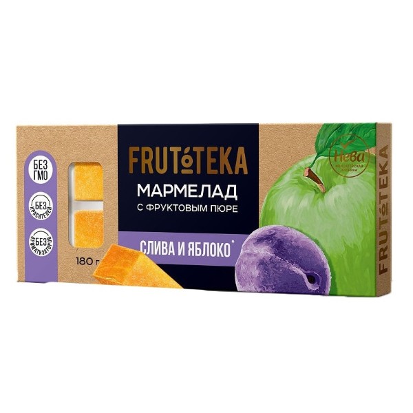 Мармелад Frutoteka желейно-фруктовый 180г слива и яблоко