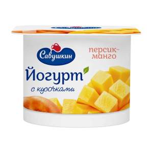 Йогурт 2% Савушкин 120гр персик манго БЗМЖ