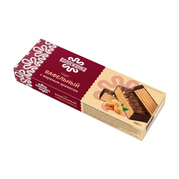 Торт вафельный Вологжанка 220г с жареным арахисом