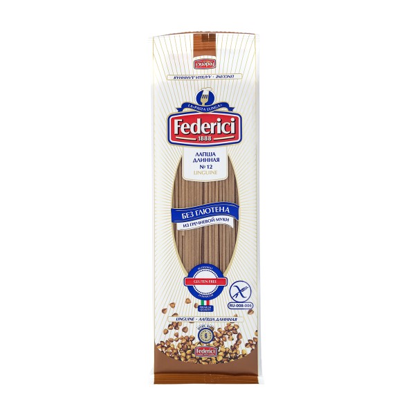 Макароны Federici Лапша длинная из гречневой муки без глютена 250г