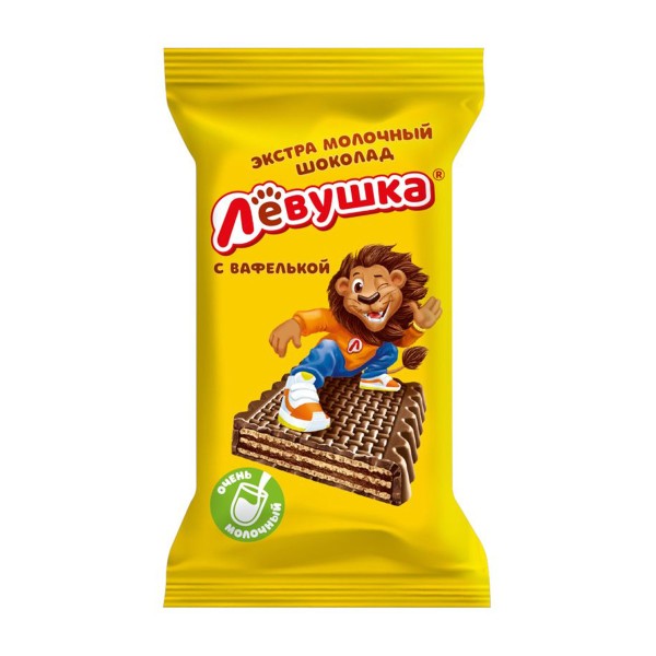 Шоколад Левушка экстрамолочный с вафлями 27,5г