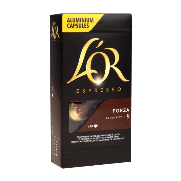 Кофе молотый жареный L’OR Espresso 10 капсул*5гр forza