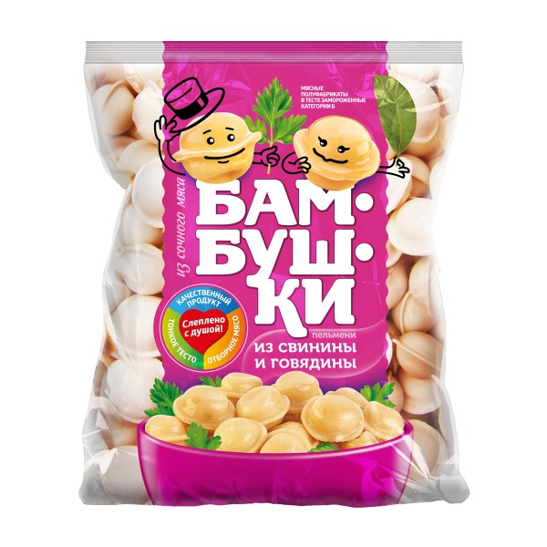 Пельмени Бамбушки свинина-говядина 400г