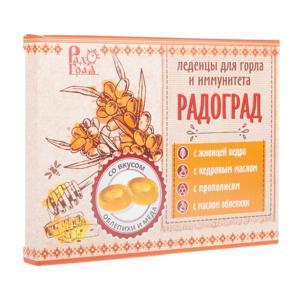 Карамель леденцовая с прополисом Радоград 32гр облепиха и мёд на сахаре
