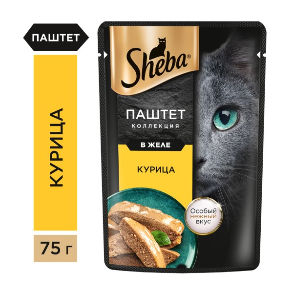 Корм для кошек Sheba 75г паштет с курицей