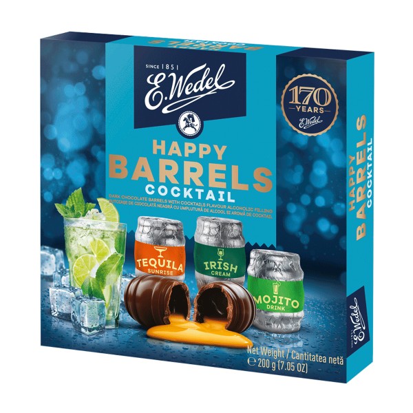 Шоколадные конфеты Wedel Happy Barrels коктейли микс 200г