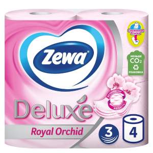 Бумага туалетная Zewa Deluxe Royal Orchid 3 слоя 4 рулона