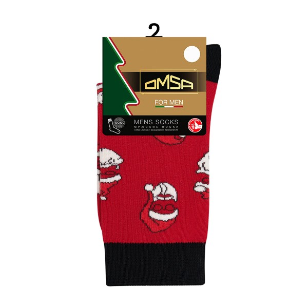 Носки мужские Style Дед Мороз Omsa rosso 39-41