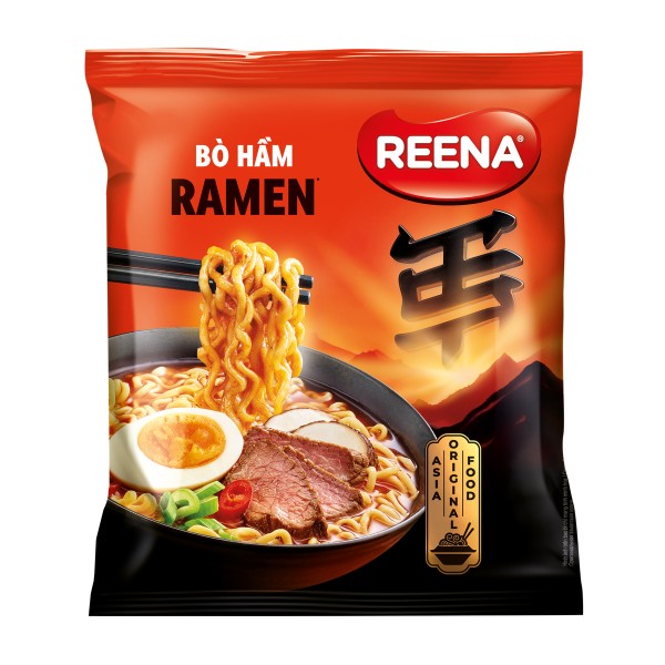 Лапша быстрого приготовления Bo ham Ramen с острой томленой говядиной Reena 115г