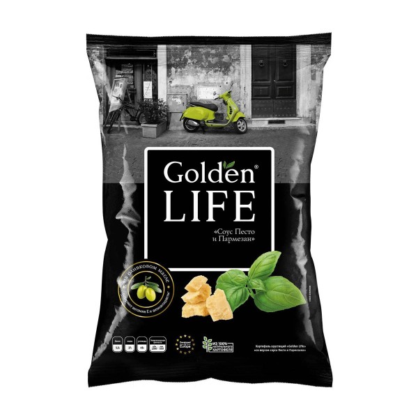 Чипсы Golden Life Соус песто и пармезан 90г