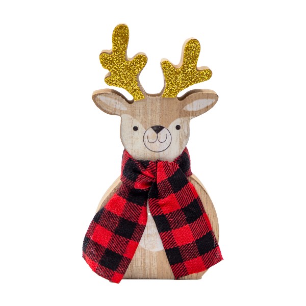 Сувенир новогодний Олень в шарфе 14см