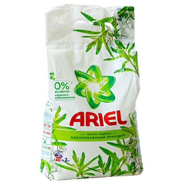 Порошок стиральный Ariel Аква-пудра автомат 3кг вербена