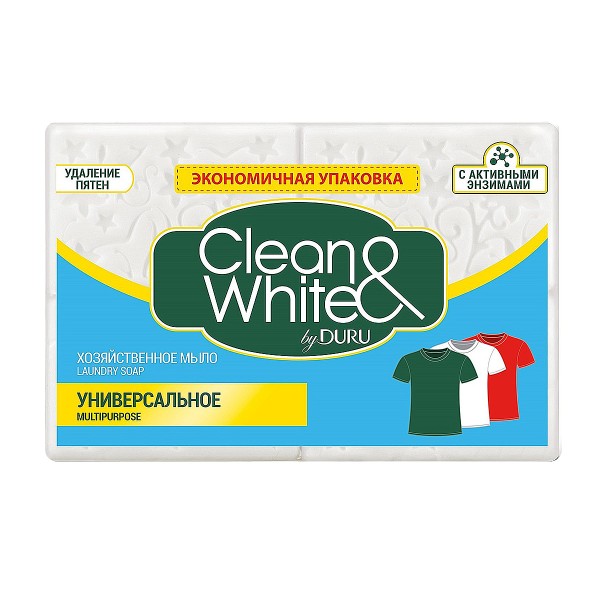 Мыло хозяйственное Duru Clean&White Универсальное 2х120г